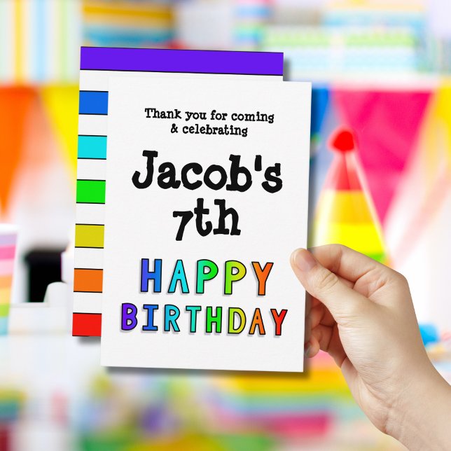 Personalized Rainbow Birthday Thank You Card (Creator Uploaded)