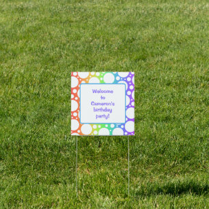 Personalized Rainbow Birthday Welcome Sign