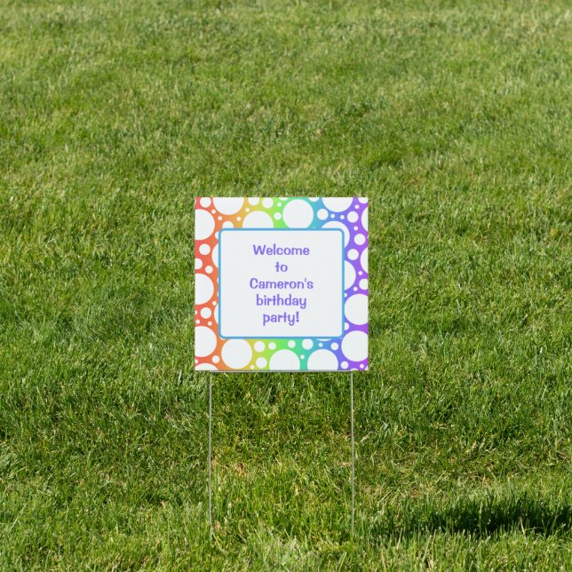 Personalized Rainbow Birthday Welcome Sign (Insitu)