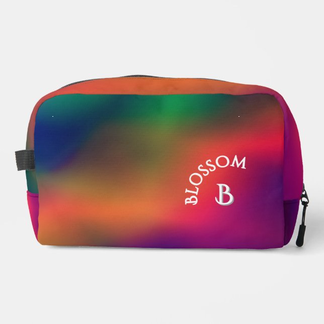 Personalized Rainbow Blossom Dopp Kit (Front)