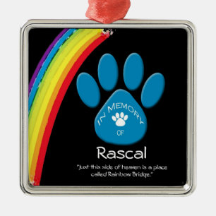 Personalized Rainbow Bridge Pet Rememberance Ornam Metal Ornament