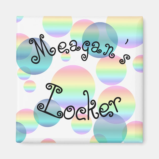 Personalized Rainbow Bubbles Magnet (Front)