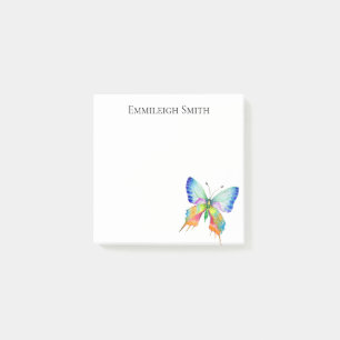 Personalized Rainbow Butterfly Post it Notes