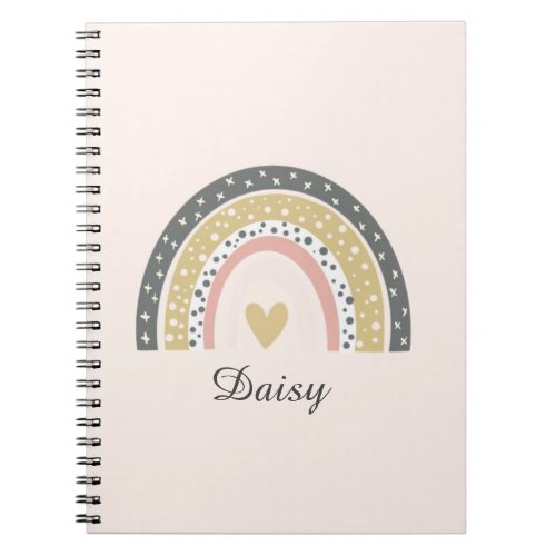 Personalized Rainbow Cartoon Notebook