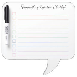 Personalized Rainbow Checklist Dry Erase Board