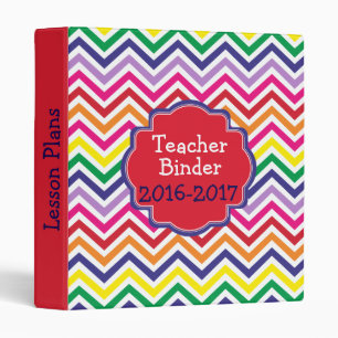 Personalized Rainbow Chevron Teacher Binder