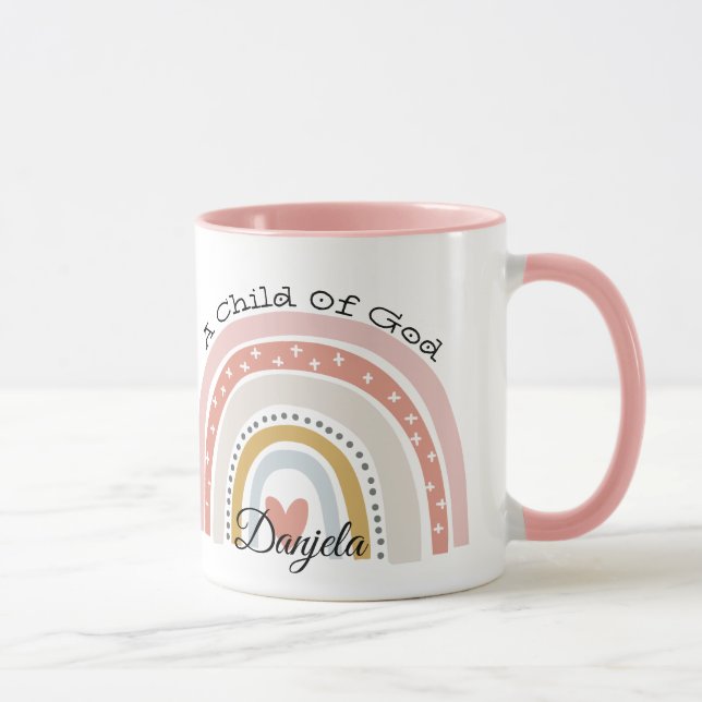 Personalized Rainbow Child Of God Bible Verse Mug (Right)