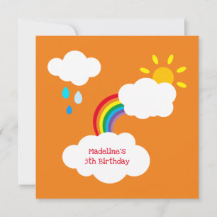 Personalized Rainbow, Clouds, Rain & Sun Birthday