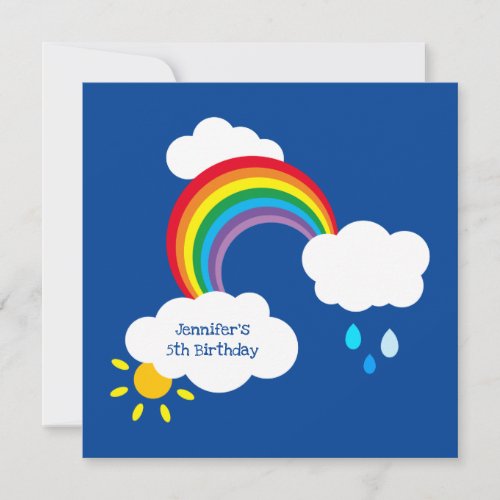 Personalized Rainbow Clouds Rain  Sun Birthday