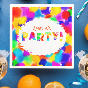 Personalized Rainbow Color Party Napkins