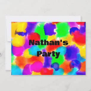 Personalized Rainbow Color Splash  Invitation
