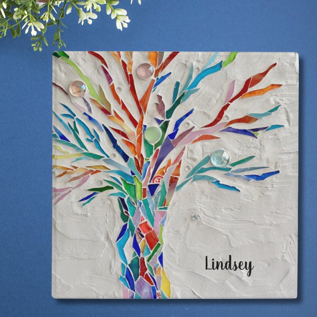 Personalized Rainbow Colored Tree 3 Ring Binder (Creator Uploaded)