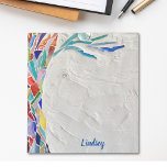 Personalized Rainbow Colored Tree  Notepad<br><div class="desc">This notepad features a print of a Tree of Life mosaic which was made using many tiny pieces of brightly colored glass set into a pale grey grout. You can customise it by changing the name or making it a monogram if your prefer. Use the Customize Further option to change...</div>
