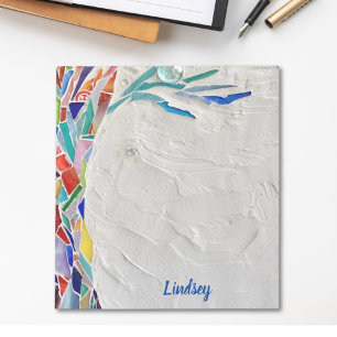 Personalized Rainbow Colored Tree  Notepad
