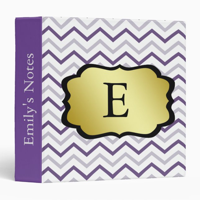 Personalized Rainbow Colorful Monogram School 3 Ring Binder (Front/Spine)