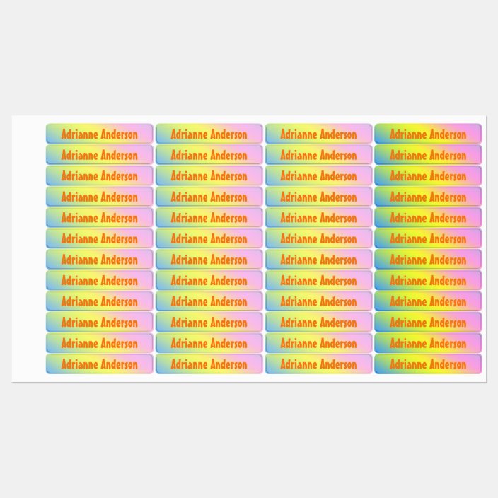 Personalized Rainbow Colors Kids Label Tags Zazzle Com