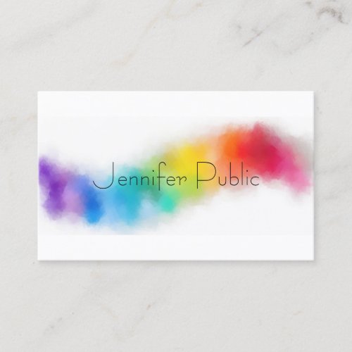 Personalized Rainbow Colors Modern Elegant Trendy Business Card