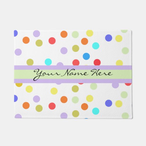 Personalized Rainbow Confetti for Her Doormat