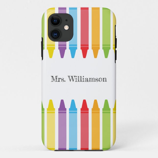 Personalized Rainbow Crayons Teacher Appreciation  Case-Mate iPhone Case (Back)