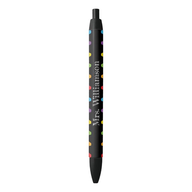 Personalized Rainbow Crayons Teacher Appreciation Pen (Front Vertical)