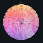 Personalized Rainbow Dart Board<br><div class="desc">This girly Dartboard is decorated with an atmospheric ombre design in shades of pink,  coral and purple.
Easily customizable with your name,  and monogram.
Use the Customize Further option to change the text size,  style or color if you wish.</div>
