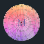 Personalized Rainbow Dart Board<br><div class="desc">This girly Dartboard is decorated with an atmospheric ombre design in shades of pink,  coral and purple.
Easily customizable with your name,  and monogram.
Use the Customize Further option to change the text size,  style or color if you wish.</div>