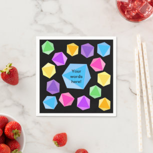 Personalized Rainbow Dice Napkins