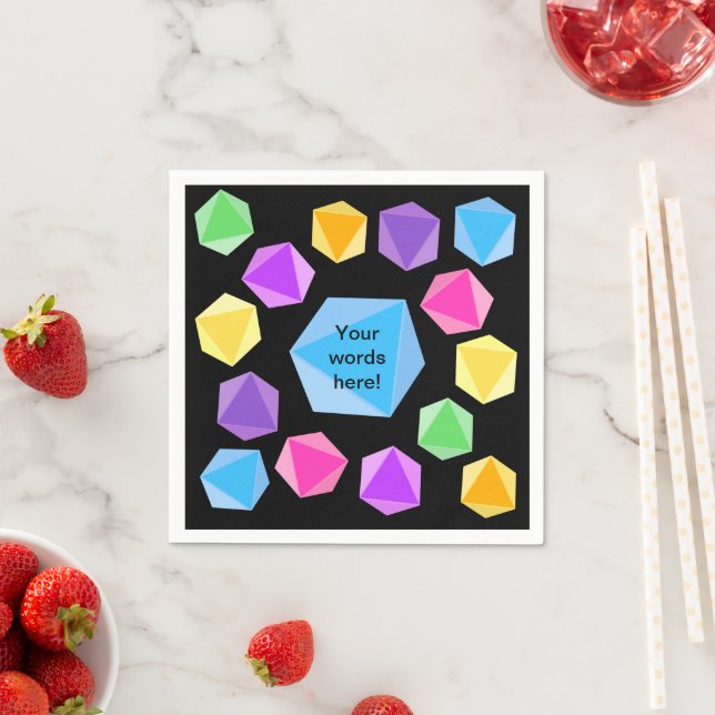Personalized Rainbow Dice Napkins (Insitu)