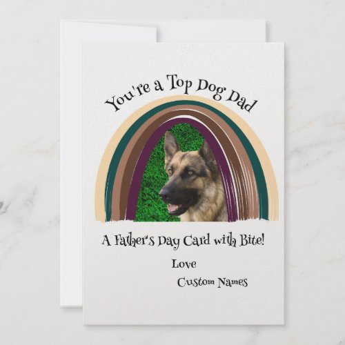 Personalized Rainbow Dog Photo Fathers Day Card