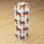 Personalized Rainbow Donkey Piñata Birthday Party Wine Box<br><div class="desc">Design features an original marker illustration of a colorful rainbow donkey pinata. Great for a birthday party, pride, Cinco de Mayo, or any fiesta-themed event! Simply personalize with your event information. Lots of coordinating paper products, decor, favors, and other piñata-themed designs available. Don't see what you're looking for? Contact Rebecca...</div>