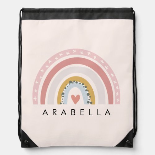 Personalized Rainbow  Drawstring Bag