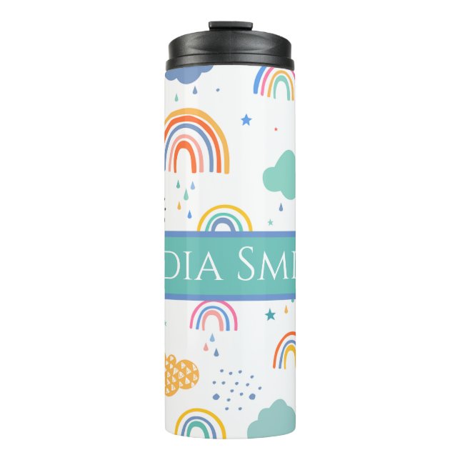 Personalized rainbow drink tumbler (Front)