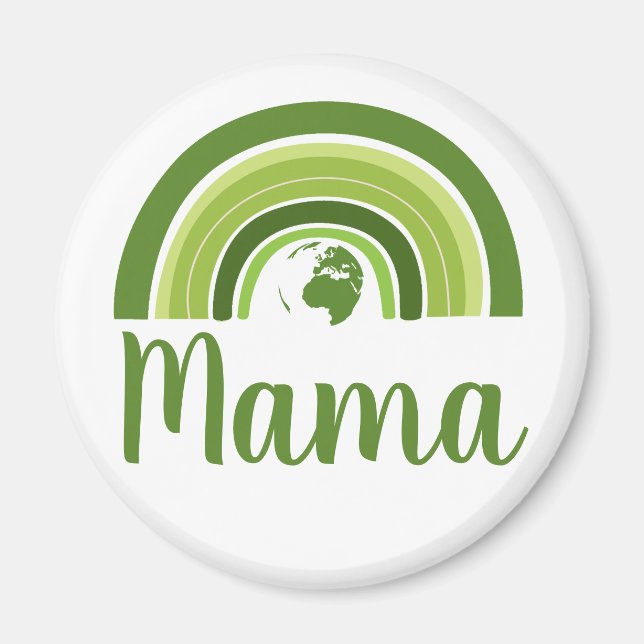 Personalized rainbow earth Mama Magnet (Front)