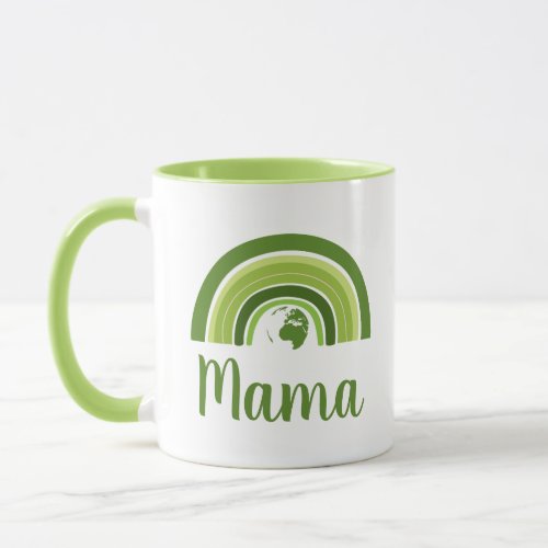 Personalized rainbow earth Mama Mug