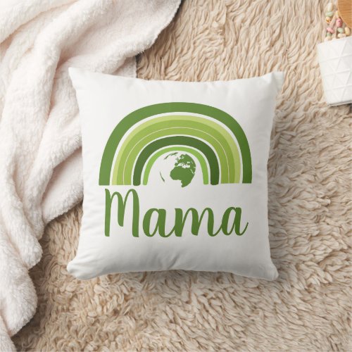 Personalized rainbow Earth Mama Throw Pillow