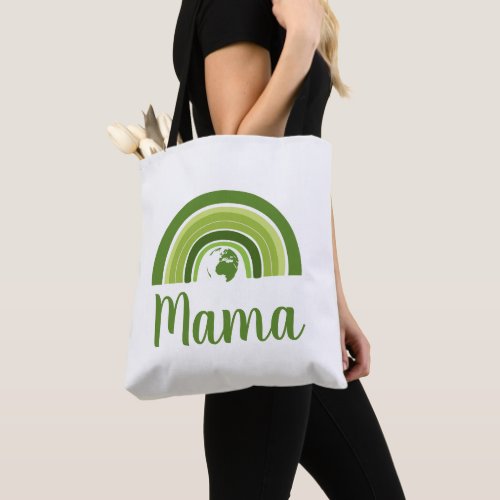 Personalized rainbow Earth Mama Tote Bag