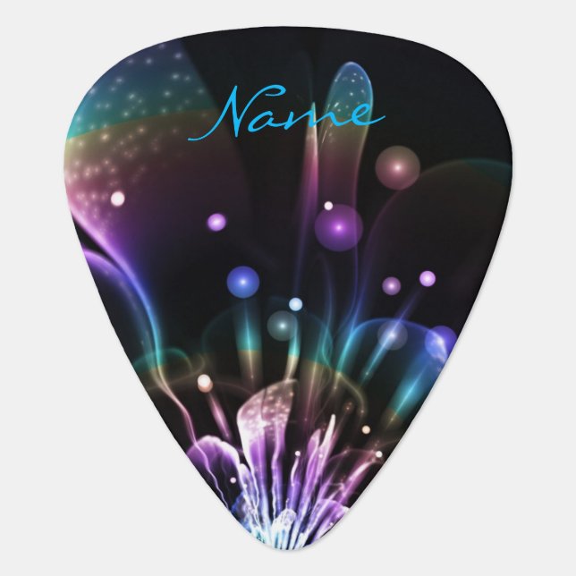 Personalized Rainbow Fractal Custom Guitar Pick (Front)