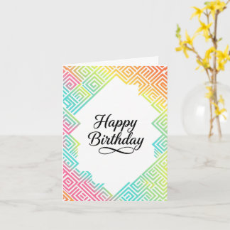 Personalized Rainbow Geometric Birthday Card