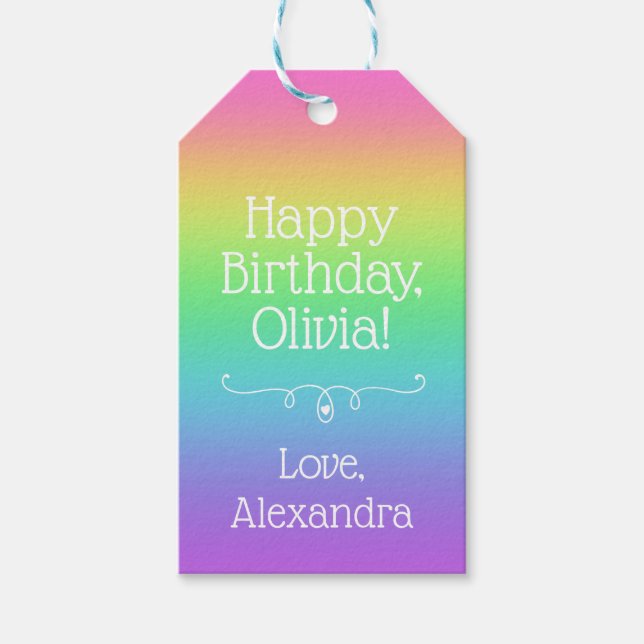 Personalized Rainbow Gift Tags (Front)