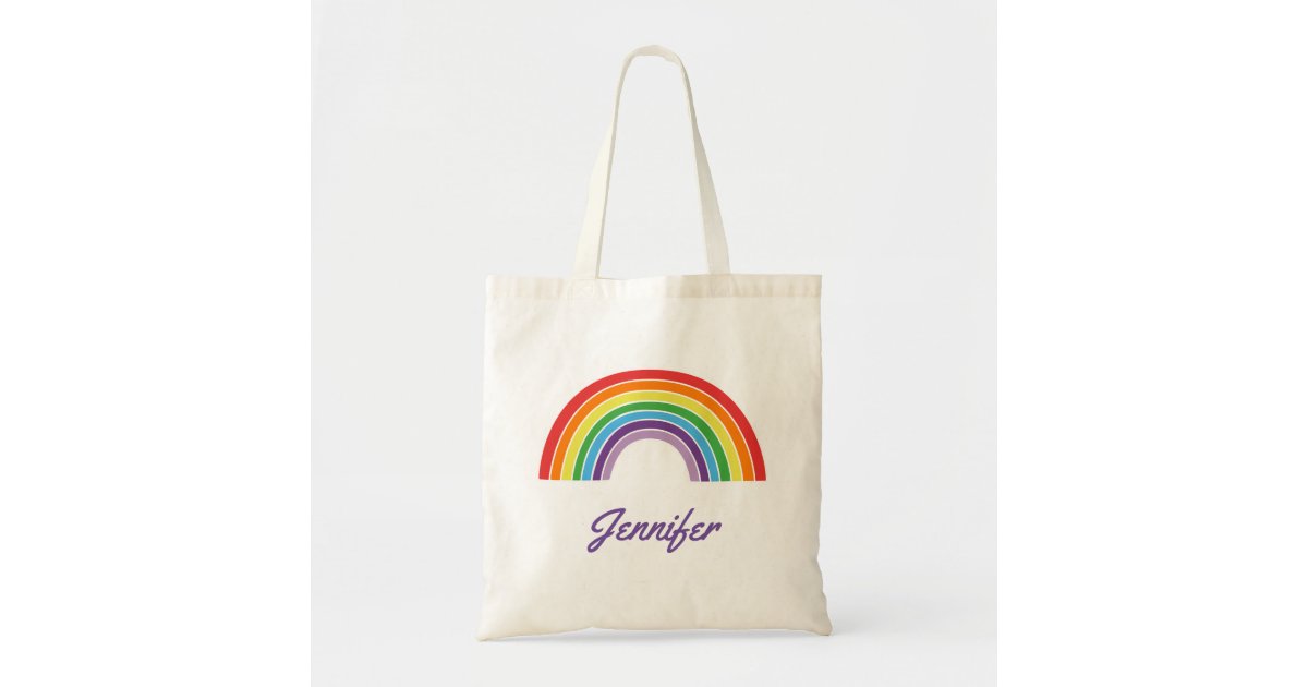 Personalised Unicorn Any Name Tote Bag. Birthday Gift Kids Girls Rainbow  School