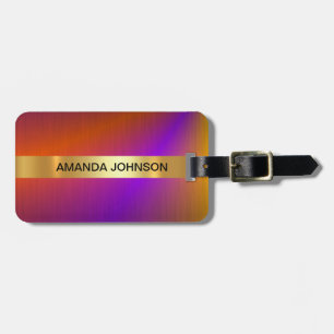 Personalized Rainbow Golden  Metallic Luggage Tag
