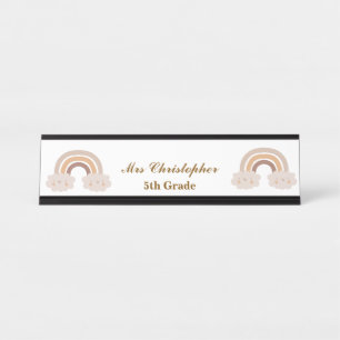 Personalized rainbow Grade Name Teacher Desk Name Plate