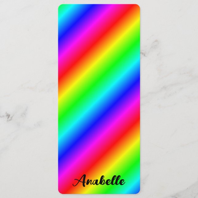 Personalized Rainbow Gradient Bookmark (Front)