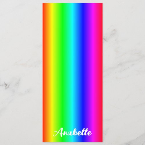 Personalized Rainbow Gradient Bookmark with Name