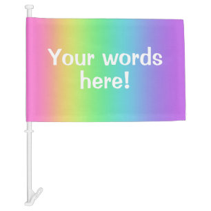 Personalized Rainbow Gradient Car Flag