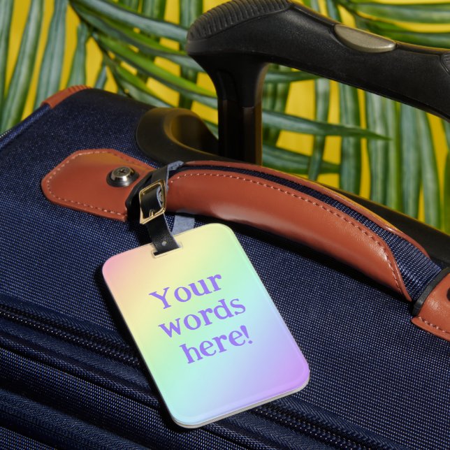 Personalized Rainbow Gradient Luggage Tag (Front Insitu 1)