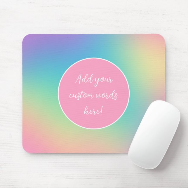 Personalized Rainbow Gradient Mouse Pad (With Mouse)