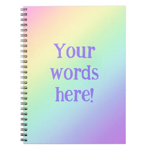 Personalized Rainbow Gradient Notebook