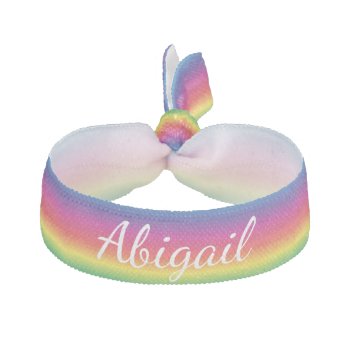 Personalized Rainbow Hair Tie by JulieErinDesigns at Zazzle