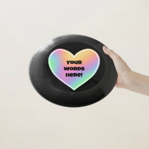 Personalized Rainbow Heart Black Wham-O Frisbee